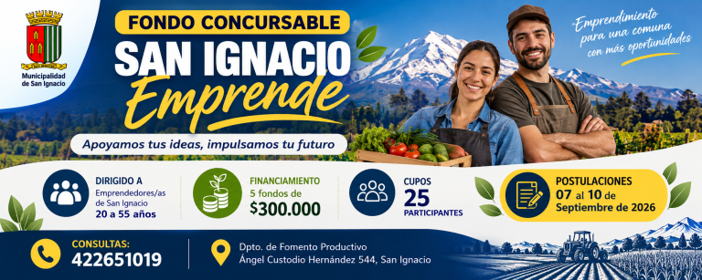 🌱 Fondo Concursable “San Ignacio Emprende” abre sus postulaciones